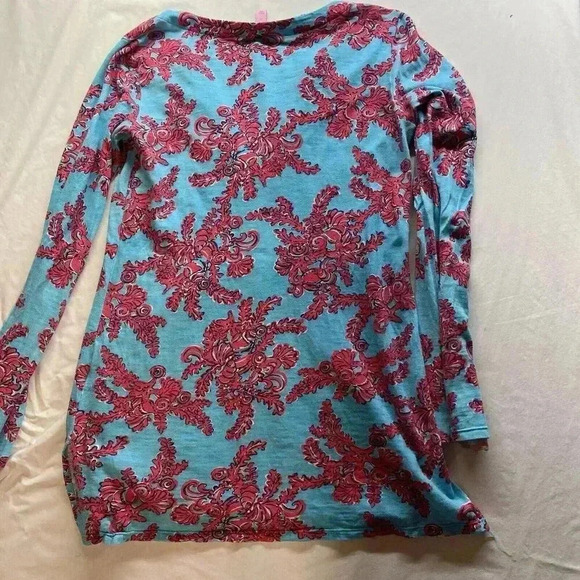 Lilly Pulitzer Westley‎ Tunic Rhode Island Reef Size Medium Teal Red Coral Reef - Picture 5 of 5